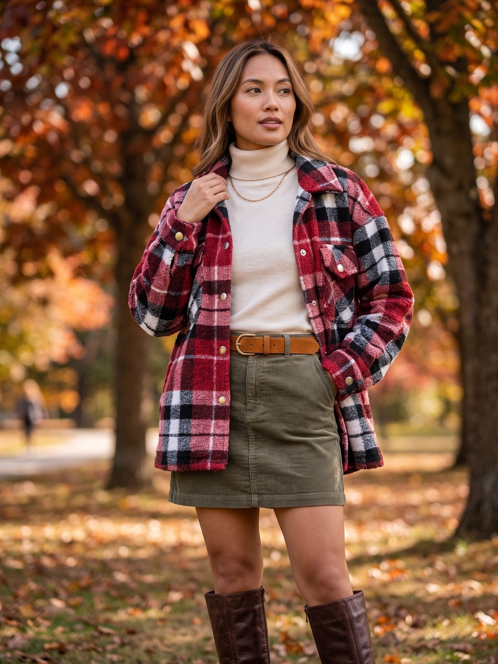 Dex Plaid Fleece Shacket Buffalo Check Snap Shirt Jacket Cabincore Cozy Fall